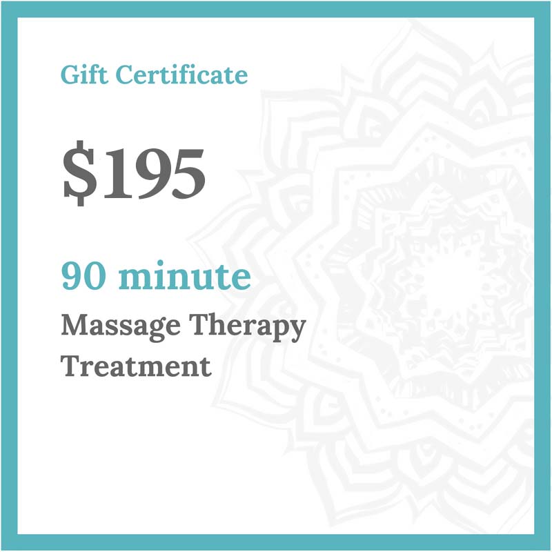Massage Therapy Gift Certificate for 90 minutes